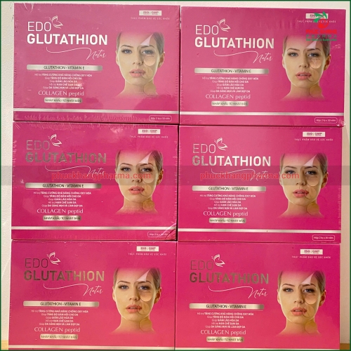 EDO GLUTATHION NATUS - VIÊN UỐNG TRẮNG DA, CHỐNG OXY HÓA, HẠN CHẾ LÃO HÓA DA - HỘP 60 VIÊN (30 VIÊN ĐỎ + 30 VIÊN HỒNG)