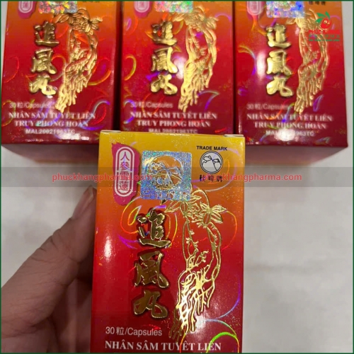 VIÊN NHÂN SÂM TUYẾT LIÊN TRUY PHONG HOÀN - HỖ TRỢ GIẢM ĐAU NHỨC XƯƠNG KHỚP, THẤP KHỚP, CẢM LẠNH - HỘP 30 VIÊN. HÀNG CHÍNH HÃNG LOẠI 1