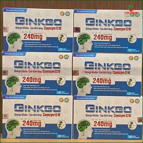GINKGO BILOBA 240MG CAO ĐINH LĂNG COENZYM Q10 – VIÊN UỐNG HỖ TRỢ HOẠT HUYẾT DƯỠNG NÃO, TĂNG CƯỜNG TUẦN HOÀN MÁU NÃO, GIẢM ĐAU ĐẦU CHÓNG MẶT, RỐI LOẠN TIỀN ĐÌNH – HỘP 100 VIÊN.