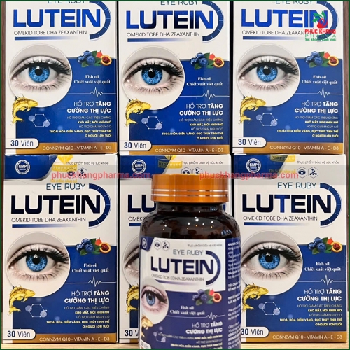 VIÊN UỐNG BỔ MẮT EYE RUBY LUTEIN...HỖ TRỢ TĂNG CƯỜNG THỊ LỰC, HỖ TRỢ GIẢM CÁC TRIỆU CHỨNG KHÔ MẮT, MỎI MẮT, NHÌN MỜ, HỖ TRỢ GIẢM NGUY CƠ THOÁI HÓA ĐIỂM VÀNG, ĐỤC THỦY TIN THỂ Ở NGƯỜI LỚN TUỔI