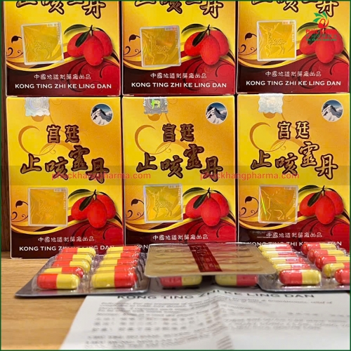 VIÊN UỐNG GIẢM HO CUNG ĐÌNH CHỈ KHÁI LINH ĐƠN. MẪU MỚI TEM NAI VÀNG CHIẾU. HỖ TRỢ GIẢM HO CÓ ĐỜM, HO KHAN, HO DO VIÊM HỌNG, VIÊM KHÍ QUẢN CẤP VÀ MÃN TÍNH,..HỘP VĨ 30 VIÊN. HÀNG CHÍNH HÃNG LOẠI 1
