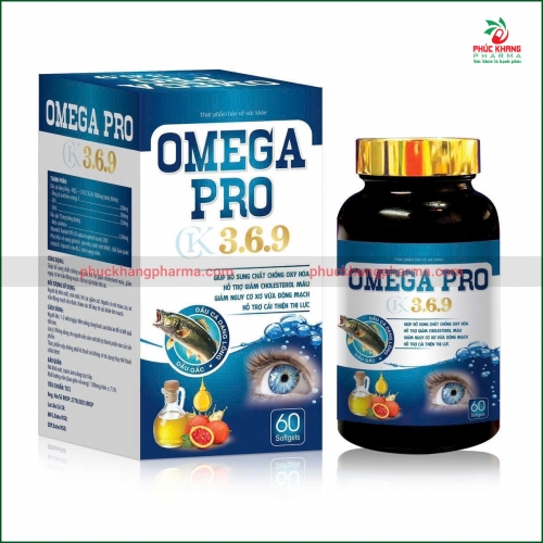 OMEGA PRO 3.6.9 – VIÊN UỐNG DẦU CÁ HỖ TRỢ GIẢM CHOLESTEROL MÁU, GIẢM NGUY CƠ XƠ VỮA ĐỘNG MẠCH, CẢI THIỆN THỊ LỰC – HỘP 60 VIÊN.