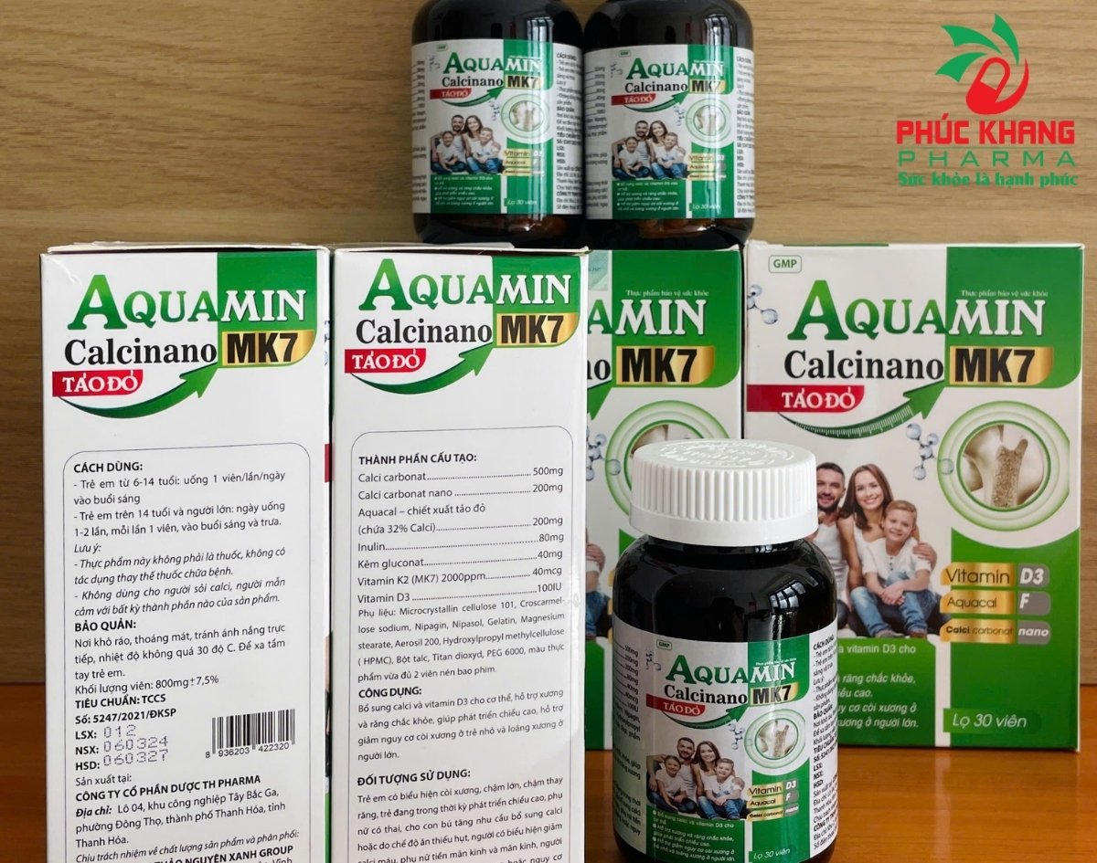 Hướng Dẫn Cách Phân Biệt Aquamin Calcinano MK7 Táo Đỏ Chính Hãng