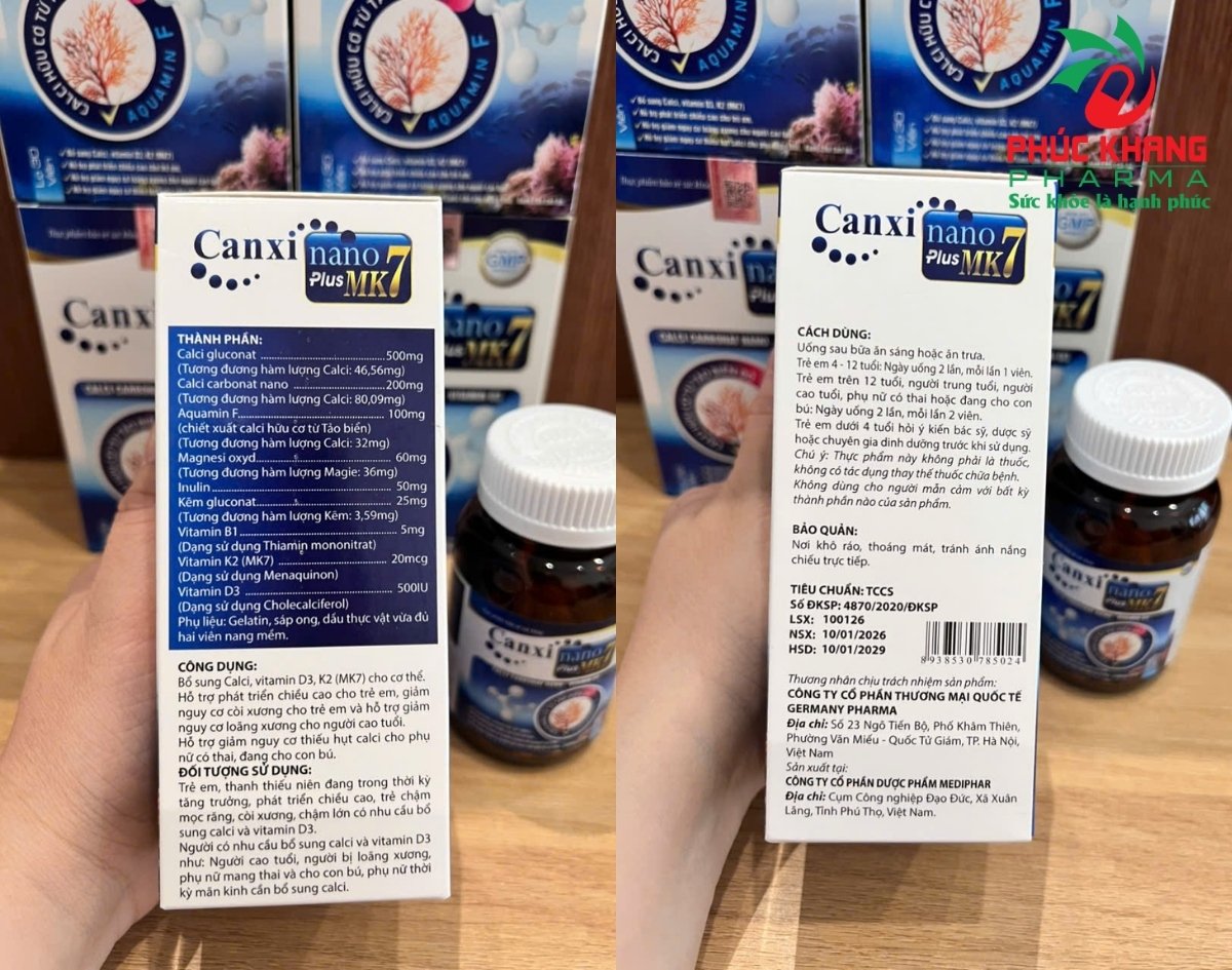Quy Cách, Cách Dùng Và Bảo Quản Canxi Nano Plus MK7