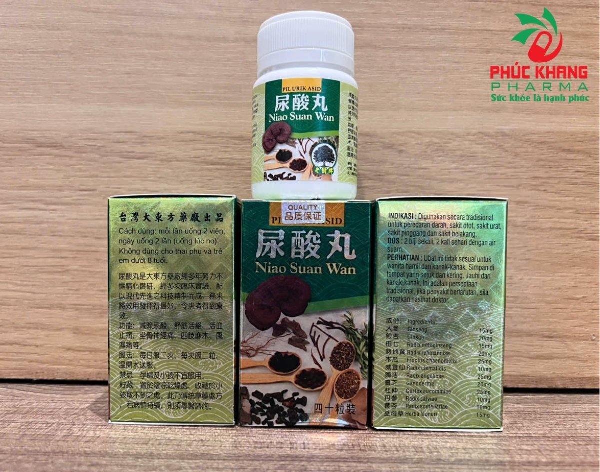 Quy Cách Đóng Gói Và Cách Bảo Quản Viên Uống Gout Xanh Niao Suan Wan (尿酸丸)