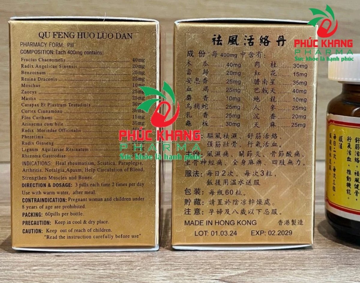 Công Dụng Của Viên Uống Xương Khớp Khu Phong Hoạt Lạc Đơn
