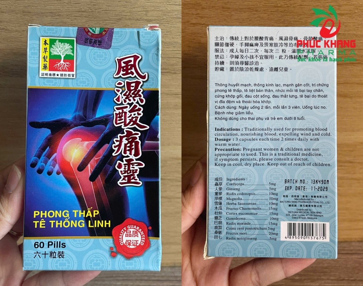 Công Dụng Của Viên Uống Xương Khớp Phong Thấp Tê Thống Linh