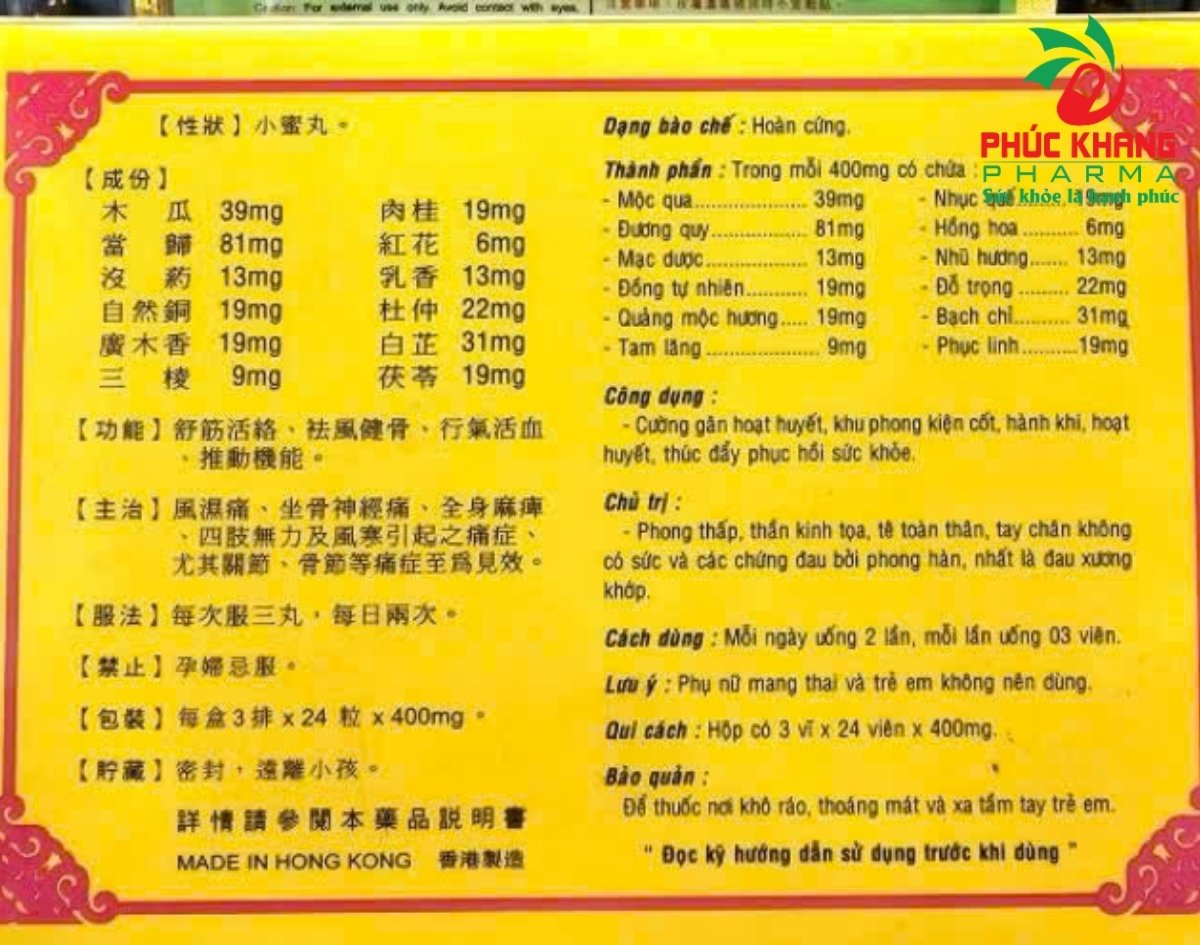 Công Dụng Của Viên Xương Khớp Ngự Dụng Tứ Đằng Tố