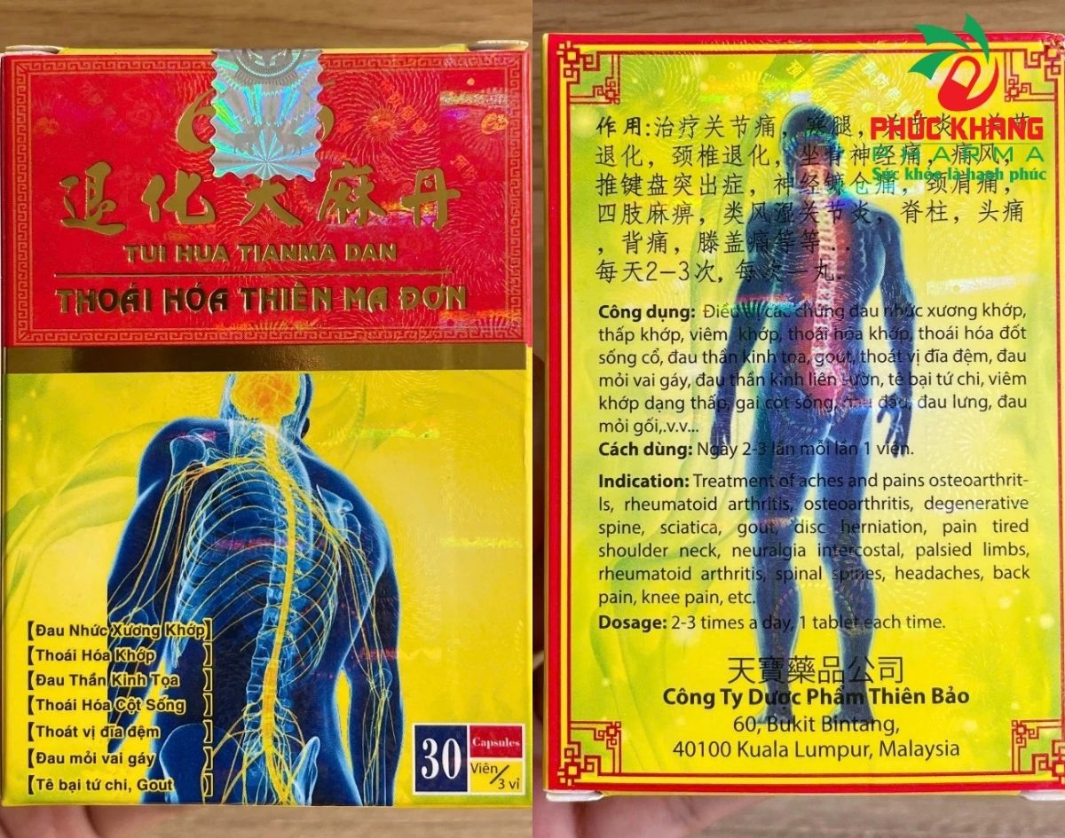 Công Dụng Của Viên Xương Khớp Thoái Hóa Thiên Ma Đơn